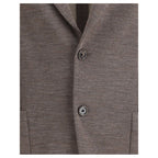 Lardini Brown Fleece Wool Blazer