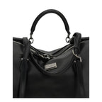 Dolce & Gabbana Black Calf Leather Bos Taurus Shoulder Bag