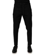 Dolce & Gabbana Black Wool Skinny Jogger Men Trouser Pants