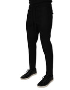 Dolce & Gabbana Black Wool Skinny Jogger Men Trouser Pants