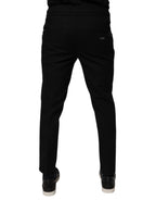 Dolce & Gabbana Black Wool Skinny Jogger Men Trouser Pants