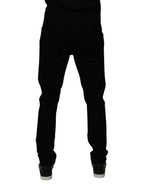 Dolce & Gabbana Black Cotton Stretch Skinny Men Denim Jeans