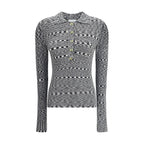 Ganni Black Viscose Polo Shirt