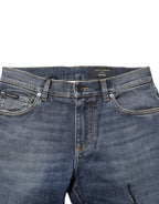 Dolce & Gabbana Blue Washed Cotton Skinny Men Denim Jeans