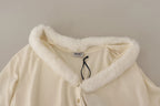 Liu Jo White Viscose Long Sleeves Fur Shearling Blouse