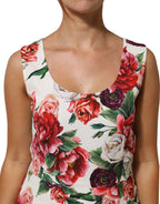 Dolce & Gabbana Multicolor Floral Print Viscose Sheath Dress