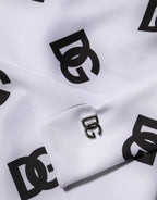 Dolce & Gabbana Black White Logo Monogram Long Sleeves Jumpsuit Dress