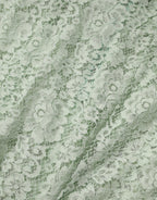 Dolce & Gabbana Mint Green Floral Lace Trim Midi Dress