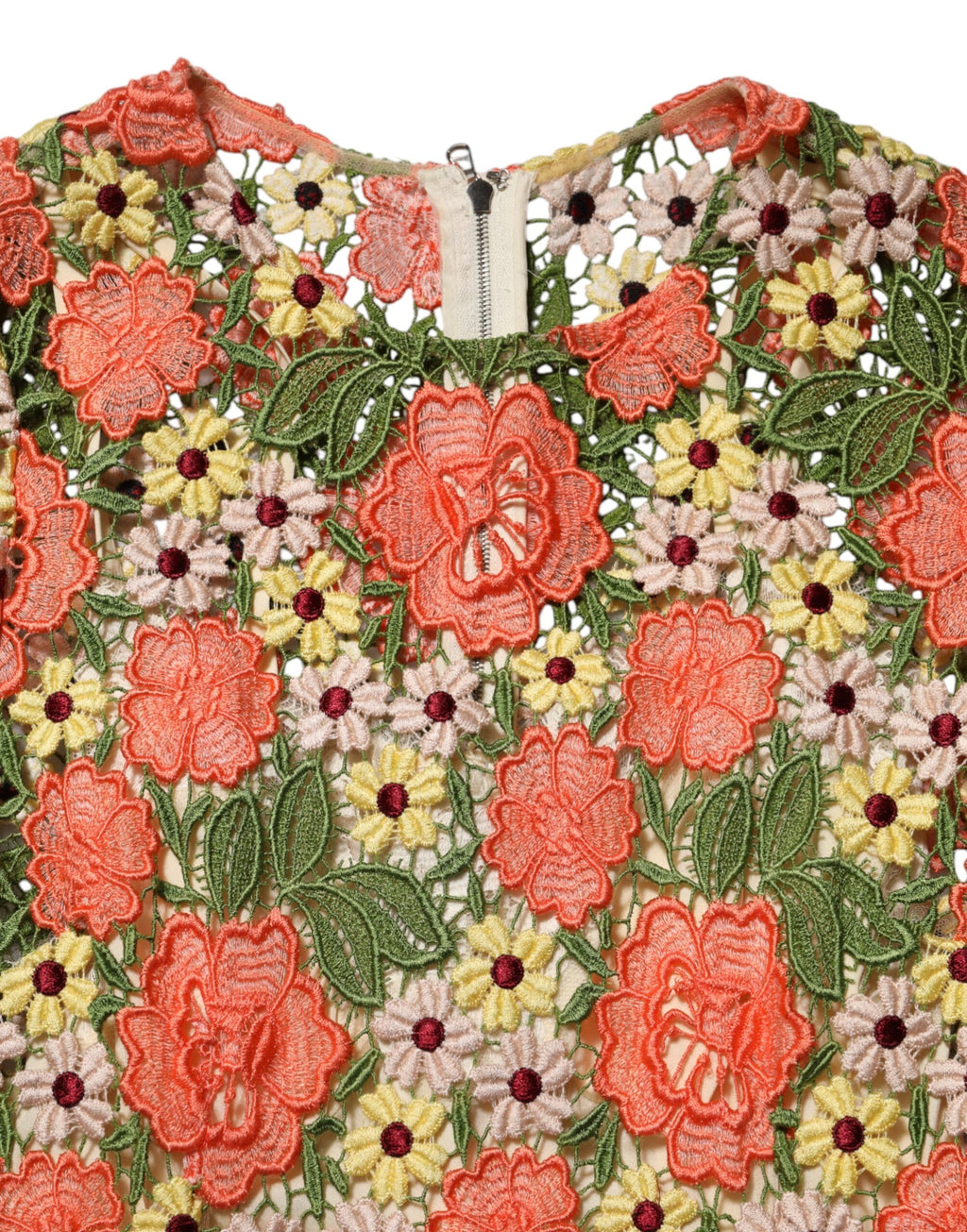 Dolce & Gabbana Multicolor Floral Embroidery Aline Mini Dress