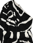 Dolce & Gabbana Black White One Shoulder High Slit Mini Dress