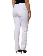 Dolce & Gabbana White GIRLY Floral Embroidery Denim Jeans