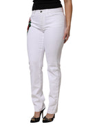 Dolce & Gabbana White GIRLY Floral Embroidery Denim Jeans