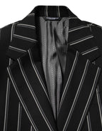 Dolce & Gabbana Black Stripes SICILIA 1 Button Suit Blazer