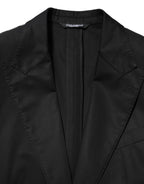 Dolce & Gabbana Black Wool 2 Buttons Suit Men Jacket Blazer