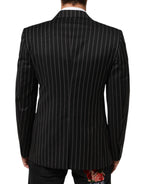 Dolce & Gabbana Black Stripes SICILIA 1 Button Suit Blazer