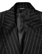 Dolce & Gabbana Black Stripes SICILIA 1 Button Suit Blazer