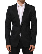 Dolce & Gabbana Black Cotton 2 Buttons Suit Jacket Blazer