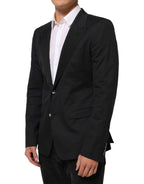 Dolce & Gabbana Black Cotton 2 Buttons Suit Jacket Blazer