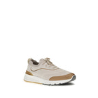 Brunello Cucinelli Beige Cotton Athletic Sneakers