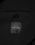 Dolce & Gabbana Black Wool Double Breasted Men Jacket Blazer