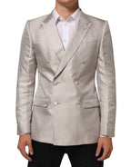 Dolce & Gabbana Beige MARTINI Double-Breasted Suit Blazer