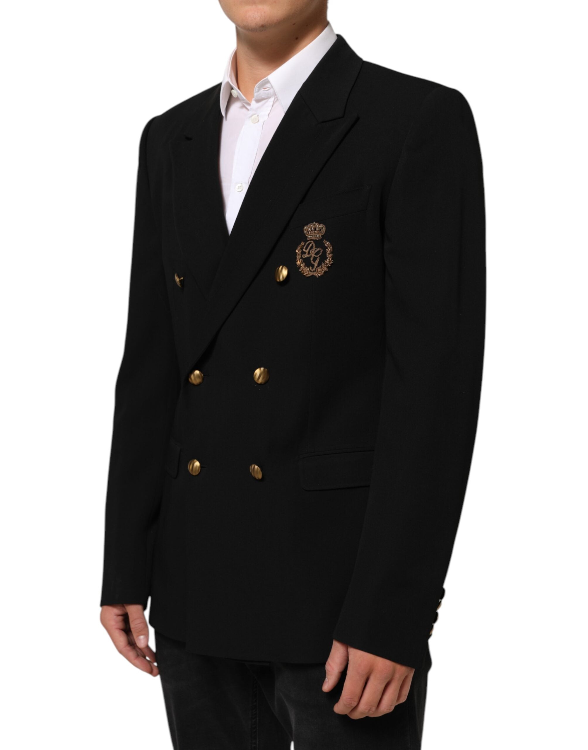 Dolce & Gabbana Black Wool 2 Buttons Suit Men Jacket Blazer
