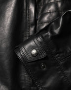 Dolce & Gabbana Black Leather Full Zip Biker Blouson Jacket