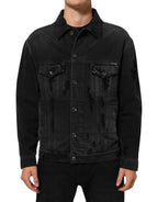 Dolce & Gabbana Black Cotton Stretch Denim Blouson Jacket