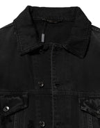 Dolce & Gabbana Black Cotton Stretch Denim Blouson Jacket