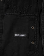 Dolce & Gabbana Black Cotton Stretch Denim Blouson Jacket