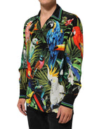 Dolce & Gabbana Multicolor Parrot Print Lounge Casual Shirt