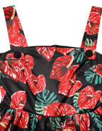 Dolce & Gabbana Multicolor Floral Cotton Poplin Midi Dress