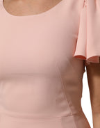 Dolce & Gabbana Pink Viscose Fit Flared Sheath Midi Dress