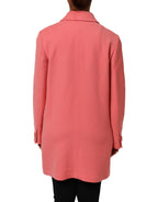 Dolce & Gabbana Pink Buttoned Down Trench Coat Jacket