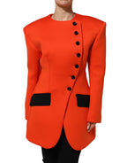 Dolce & Gabbana Red Buttoned Down Women Trench Coat Jacket