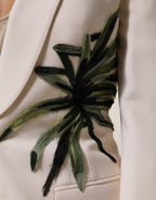 Dolce & Gabbana Beige Embroidered Single Breasted Jacket