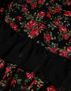 Dolce & Gabbana Black Floral Print Long Sleeve Blouse Top