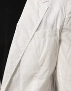 Dolce & Gabbana White Cotton 1 Button Men Suit Blazer