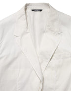 Dolce & Gabbana White Cotton 1 Button Men Suit Blazer