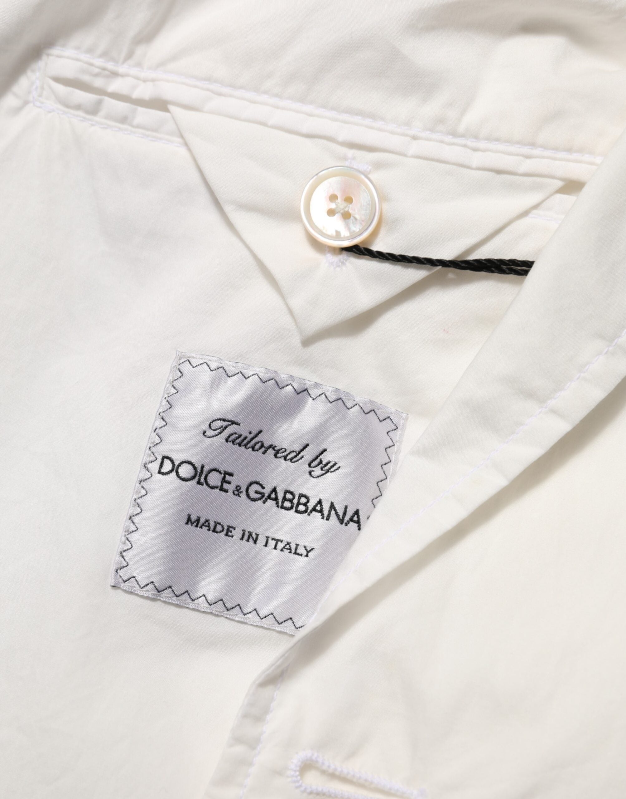 Dolce & Gabbana White Cotton 1 Button Men Suit Blazer