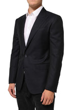 Dolce & Gabbana Black Wool NAPOLI 2 Button Men Suit Blazer