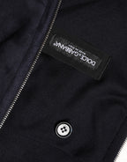 Dolce & Gabbana Black Leather Full Zip Hooded Blouson Jacket