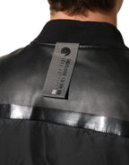 Dolce & Gabbana Black Leather Nylon FullZip Blouson Jacket