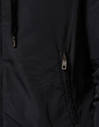 Dolce & Gabbana Blue Logo Tape Hooded Full Zip Bomber Jacket