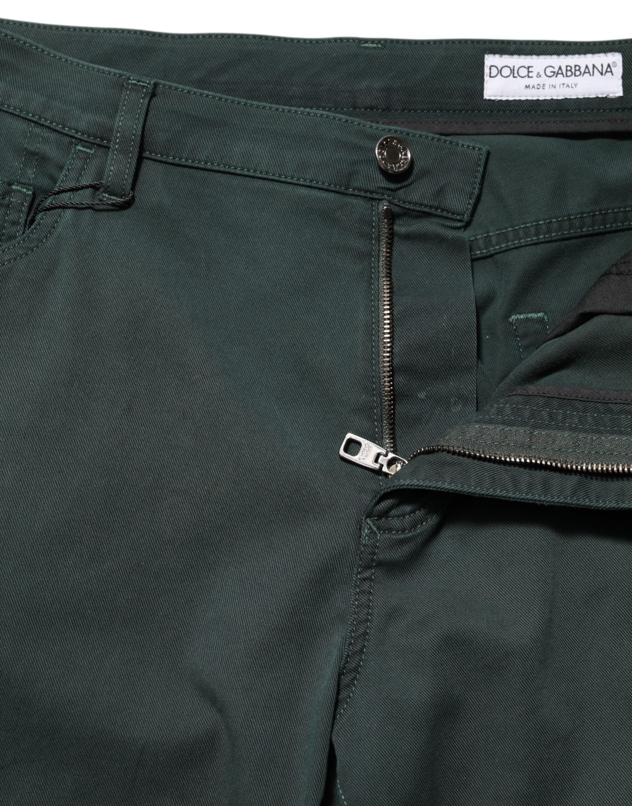 Dolce & Gabbana Green Cotton Stretch Men Loose Denim Jeans