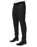 Dolce & Gabbana Black Cotton Mid Waist Dress Trouser Pants