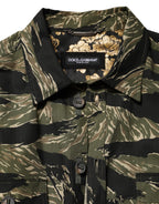Dolce & Gabbana Multicolor Camouflage Cotton Casual Shirt