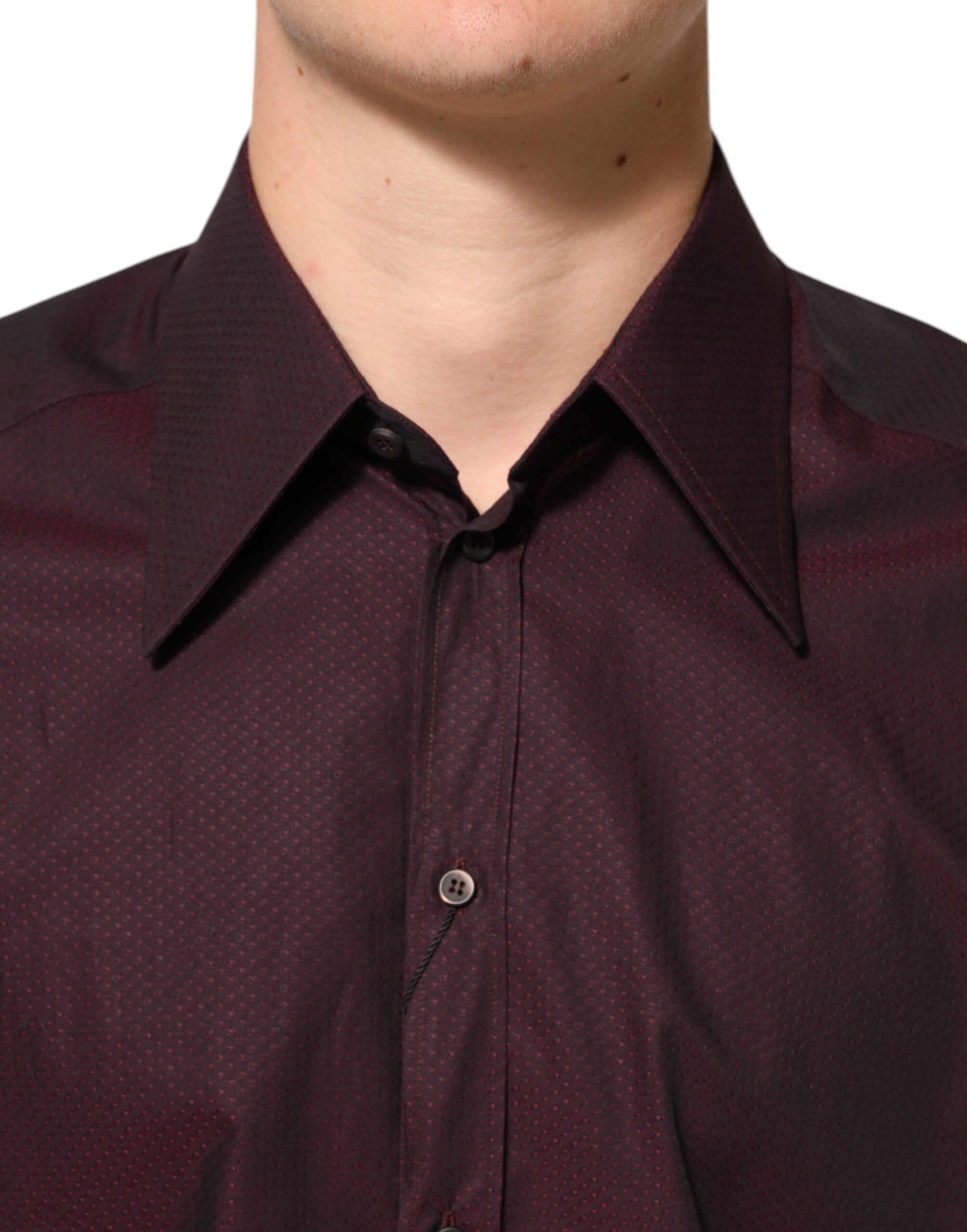 Dolce & Gabbana Violet GOLD Cotton Collared Dress Formal Shirt