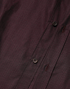Dolce & Gabbana Violet GOLD Cotton Collared Dress Formal Shirt