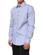 Dolce & Gabbana Blue SICILIA Cotton Men Dress Formal Shirt